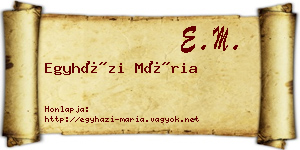 Egyházi Mária névjegykártya