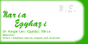 maria egyhazi business card