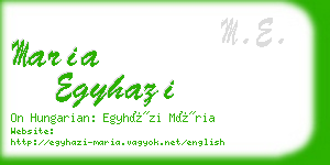 maria egyhazi business card